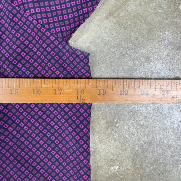 Banana Republic Women’s Blouse Small Purple Geometric Diamond Print - Picture 6 of 7